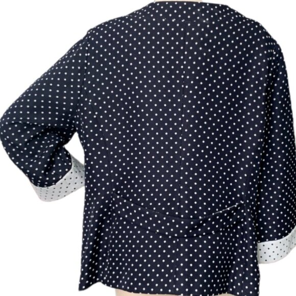 VTG Jessica Howard Woman Polka Dot Button Down Jacket Sz 18 Black & White #98B - Picture 5 of 7